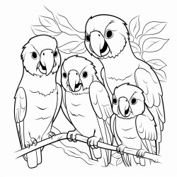 family cubs of parrot