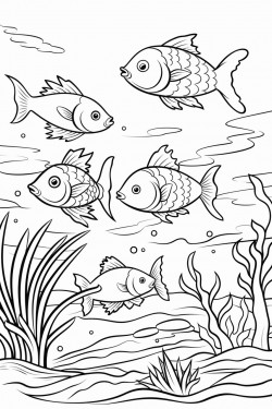 multiple fish under water in a river