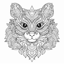 colorful cat mandala pattern