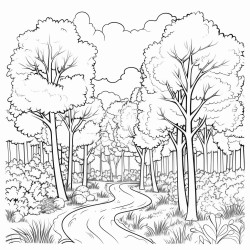 bosque lleno de arboles y flores