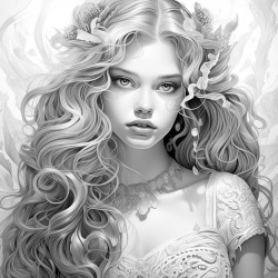 pretty girl with straight hair and crystals surrounding her