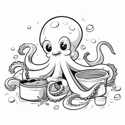 octopus cooking a meal