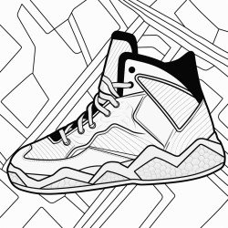 a basketball shoe with a triangular pattern and bold lines