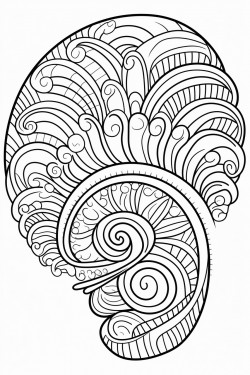 big sea shell with design