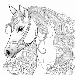 horse coloring for adults