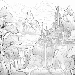 fantasy landscape simple but for an adult