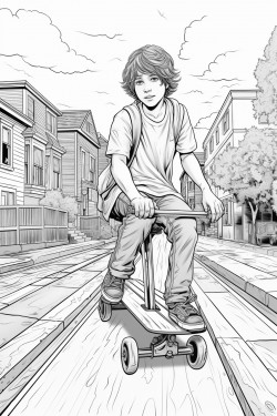 boy skateboard rider