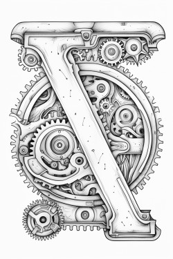 letter n made of gears
