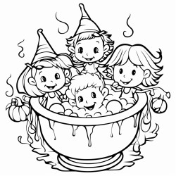 fun witches round couldron