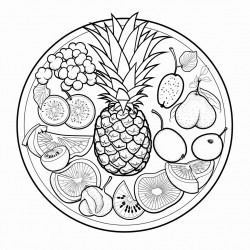 mandala with tropical fruits