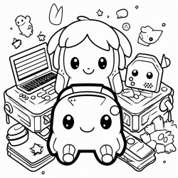 kawaii style gamer theme