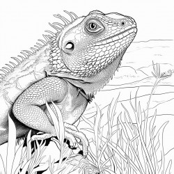 bearded dragon near water