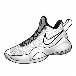 a hightech basketball shoe with a carbon fiber upper and a responsive cushioning system
