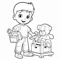 todler tidy up the toys