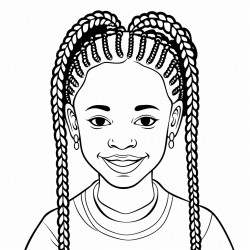african young woman with braids