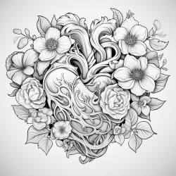 beautiful heart in realism style