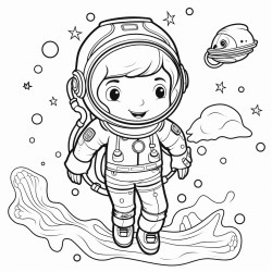 mermaid astronaut exploring space