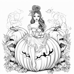 a large pumpkin next to a women sitting next to it inside pumpkin designs women long dress
