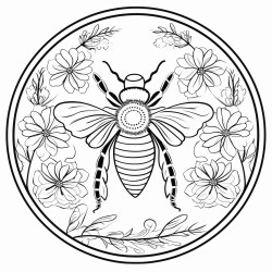 mandala with a bee in it