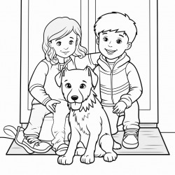 kids and dog