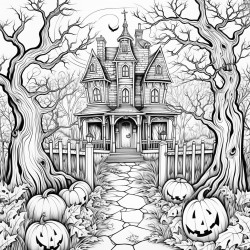 duch na tle domu w halloween