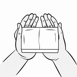 a hand hold an box of crayons