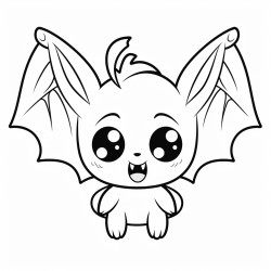 a cute bat in halloween cartoon style for kids