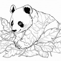 panda eating leaves
