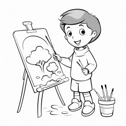 child painting