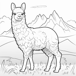 cute fullbody alpaca