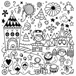 create festival coloring book outlines for kids to color