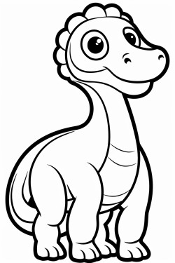 cute sauropod dinosaur bold and easy