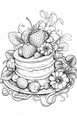different strawberry themed desserts with flowers