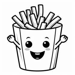 cute french fries with a caute face