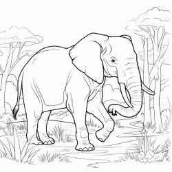 an african forest elephant in its natural habitat