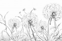 dandelions seeds blowing in the wind