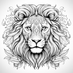 stress relief adult coloring page with lion patterns and many more for relaxation clear lines