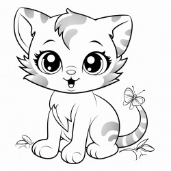 kitten with a ladybug