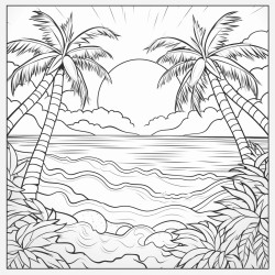 tropical beach sunset