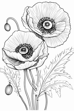 poppy flowers zentagle