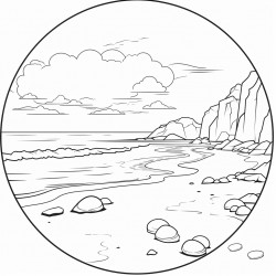 strand mit felsen