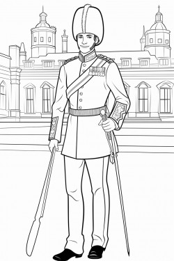united kingdom kings guards in changing ceremony