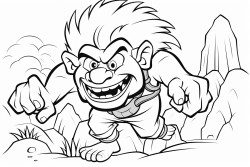 troll z maczug na tle lasu