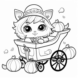 21a witchs cat in a pumpkin carriage