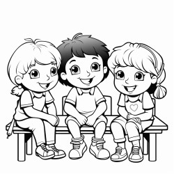 happy friends in school