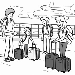 busy airport people luggage