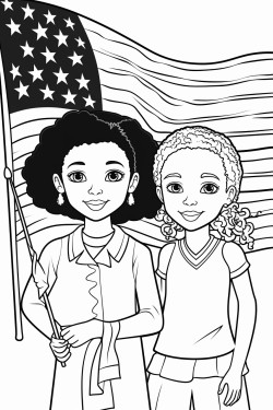 create on a americam and african girl in unity