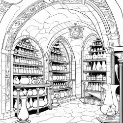 art neuveau wine cellar