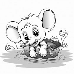elephant and monkey playing in the water