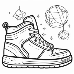 a basketball shoe featuring a hockey puck design and a winter sports theme